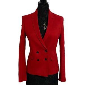 Costume National Double Breasted Red Blazer
